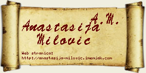 Anastasija Milović vizit kartica